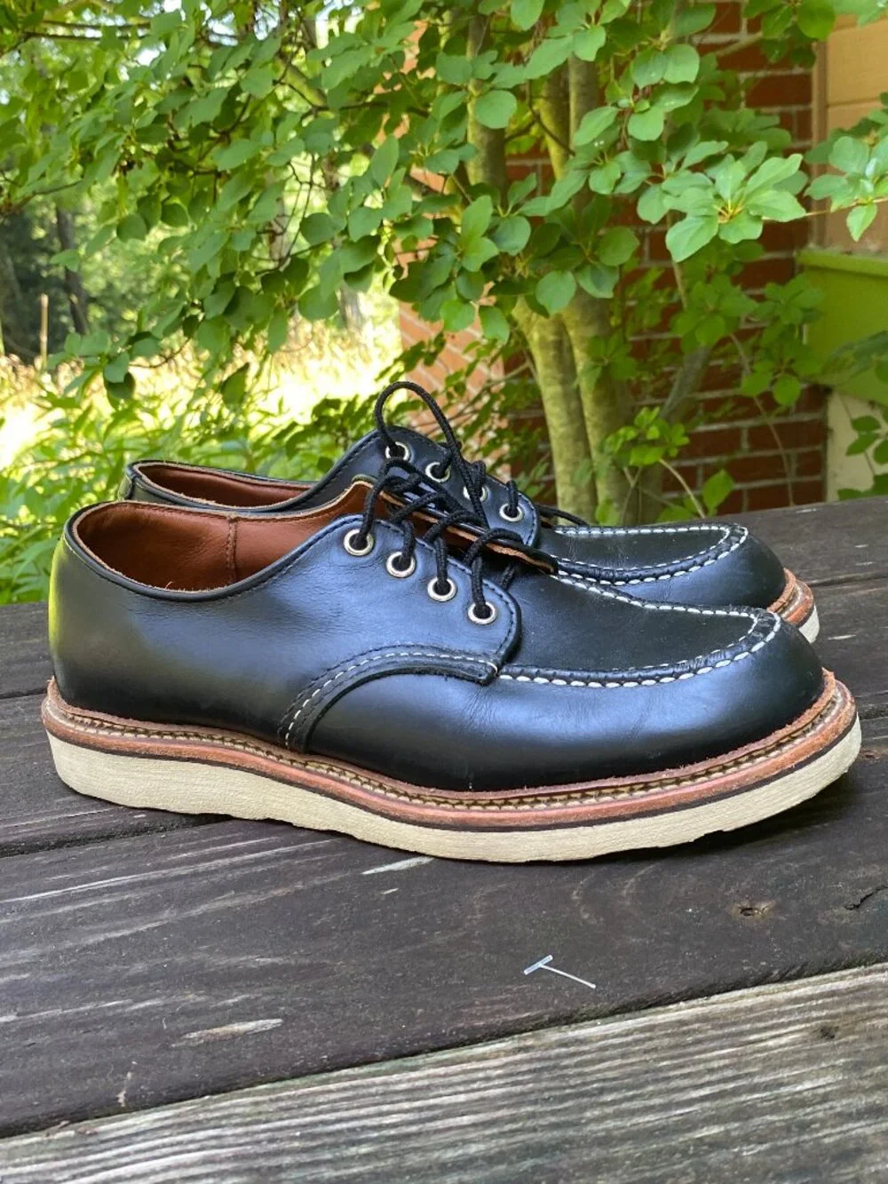 MENS Red Wing Black #8106 Lace up Moc Oxfords Made in USA Size 8D